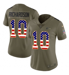 Women's Nike Seattle Seahawks #10 Paul Richardson Limited Olive/USA Flag 2017 Salute to Service NFL Jersey