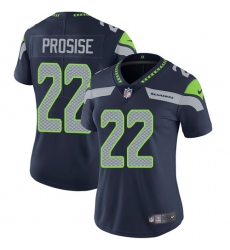 Women's Nike Seattle Seahawks #22 C. J. Prosise Steel Blue Team Color Vapor Untouchable Limited Player NFL Jersey