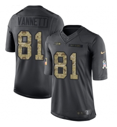 Men's Nike Seattle Seahawks #81 Nick Vannett Limited Black 2016 Salute to Service NFL Jersey