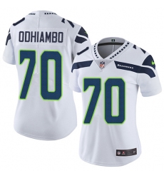 Women's Nike Seattle Seahawks #70 Rees Odhiambo White Vapor Untouchable Limited Player NFL Jersey