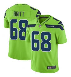 Men's Nike Seattle Seahawks #68 Justin Britt Limited Green Rush Vapor Untouchable NFL Jersey