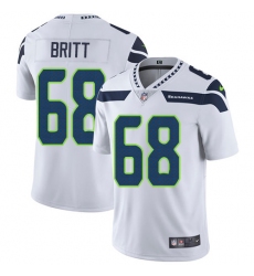 Men's Nike Seattle Seahawks #68 Justin Britt White Vapor Untouchable Limited Player NFL Jersey