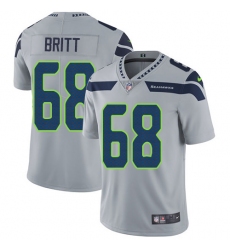 Youth Nike Seattle Seahawks #68 Justin Britt Grey Alternate Vapor Untouchable Limited Player NFL Jersey