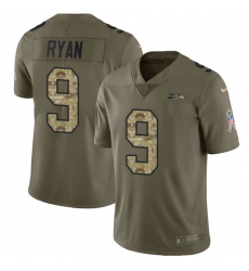 Men's Nike Seattle Seahawks #9 Jon Ryan Limited Olive/Camo 2017 Salute to Service NFL Jersey