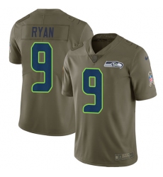 Youth Nike Seattle Seahawks #9 Jon Ryan Limited Olive 2017 Salute to Service NFL Jersey