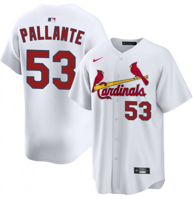 Men's St. Louis Cardinals #53 Andre Pallante White Home Limited Stitched Baseball Jersey