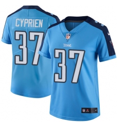 Women's Nike Tennessee Titans #37 Johnathan Cyprien Limited Light Blue Rush Vapor Untouchable NFL Jersey