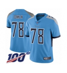 Men's Tennessee Titans #78 Jack Conklin Light Blue Alternate Vapor Untouchable Limited Player 100th Season Football Jersey