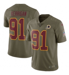 Youth Nike Washington Redskins #91 Ryan Kerrigan Limited Olive 2017 Salute to Service NFL Jersey