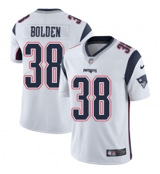Youth Nike New England Patriots #38 Brandon Bolden White Vapor Untouchable Limited Player NFL Jersey