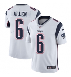 Youth Nike New England Patriots #6 Ryan Allen White Vapor Untouchable Limited Player NFL Jersey