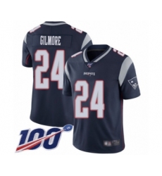 Men's New England Patriots #24 Stephon Gilmore Navy Blue Team Color Vapor Untouchable Limited Player 100th Season Football Jersey