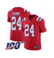 Men's New England Patriots #24 Stephon Gilmore Red Alternate Vapor Untouchable Limited Player 100th Season Football Jersey