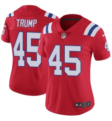 Women's Nike New England Patriots #45 Donald Trump Red Alternate Vapor Untouchable Limited Player NFL Jersey