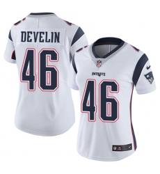 Women's Nike New England Patriots #46 James Develin White Vapor Untouchable Limited Player NFL Jersey