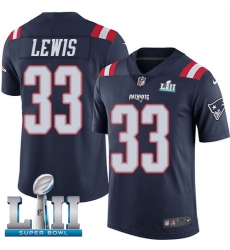 Youth Nike New England Patriots #33 Dion Lewis Limited Navy Blue Rush Vapor Untouchable Super Bowl LII NFL Jersey