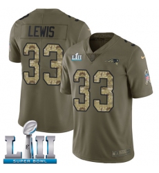 Youth Nike New England Patriots #33 Dion Lewis Limited Olive/Camo 2017 Salute to Service Super Bowl LII NFL Jersey