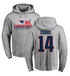 Nike New England Patriots #14 Brandin Cooks Heather Gray 2017 AFC Champions Pullover Hoodie
