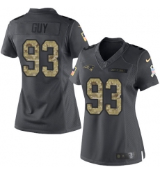 Women's Nike New England Patriots #93 Lawrence Guy Limited Black 2016 Salute to Service NFL Jersey