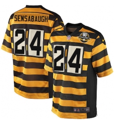 Men's Nike Pittsburgh Steelers #24 Coty Sensabaugh Limited Yellow/Black Alternate 80TH Anniversary Throwback NFL Jersey