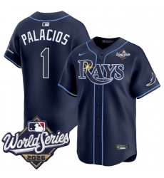 Men's Tampa Bay Rays #1 Richie Palacios Navy 2026 World Series Limited Stitched Baseball Jersey
