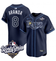 Men's Tampa Bay Rays #8 Jonathan Aranda Navy 2026 World Series Limited Stitched Baseball Jersey