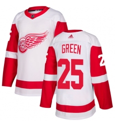 Men's Adidas Detroit Red Wings #25 Mike Green Authentic White Away NHL Jersey