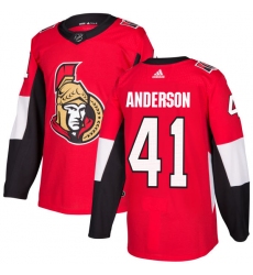 Men's Adidas Ottawa Senators #41 Craig Anderson Premier Red Home NHL Jersey