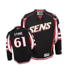 Women's Reebok Ottawa Senators #61 Mark Stone Authentic Black Third NHL Jersey