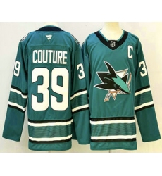 Men's San Jose Sharks #39 Logan Couture Teal Authentic Jersey