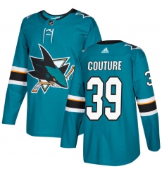 Youth Adidas San Jose Sharks #39 Logan Couture Premier Teal Green Home NHL Jersey