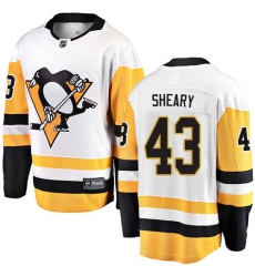Men's Pittsburgh Penguins #43 Conor Sheary Fanatics Branded White Away Breakaway NHL Jersey
