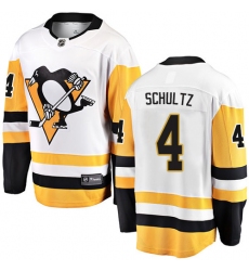 Youth Pittsburgh Penguins #4 Justin Schultz Fanatics Branded White Away Breakaway NHL Jersey