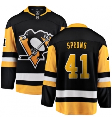 Men's Pittsburgh Penguins #41 Daniel Sprong Fanatics Branded Black Home Breakaway NHL Jersey