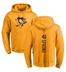 NHL Adidas Pittsburgh Penguins #41 Daniel Sprong Gold One Color Backer Pullover Hoodie