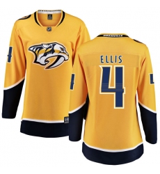 Women's Nashville Predators #4 Ryan Ellis Fanatics Branded Gold Home Breakaway NHL Jersey