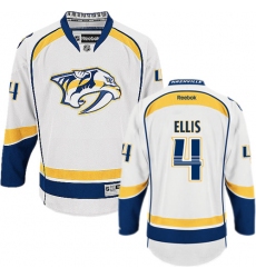 Youth Reebok Nashville Predators #4 Ryan Ellis Authentic White Away NHL Jersey