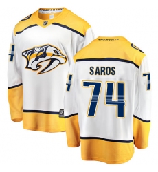 Youth Nashville Predators #74 Juuse Saros Fanatics Branded White Away Breakaway NHL Jersey