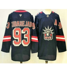 Men's New York Rangers #93 Mika Zibanejad Navy Reverse Retro Authentic Jersey