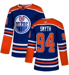Youth Adidas Edmonton Oilers #94 Ryan Smyth Authentic Royal Blue Alternate NHL Jersey