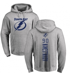 NHL Adidas Tampa Bay Lightning #90 Vladislav Namestnikov Ash Backer Pullover Hoodie