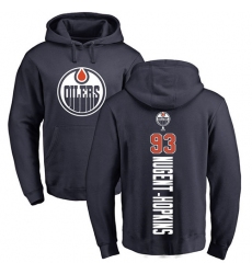 NHL Adidas Edmonton Oilers #93 Ryan Nugent-Hopkins Navy Blue Backer Pullover Hoodie