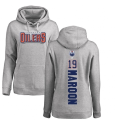 NHL Women's Adidas Edmonton Oilers #19 Patrick Maroon Ash Backer Pullover Hoodie