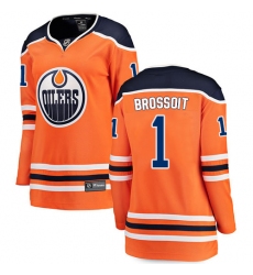 Women's Edmonton Oilers #1 Laurent Brossoit Fanatics Branded Orange Home Breakaway NHL Jersey