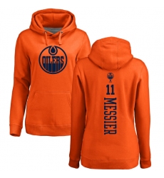 NHL Women's Adidas Edmonton Oilers #11 Mark Messier Orange One Color Backer Pullover Hoodie