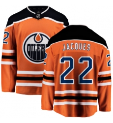 Youth Edmonton Oilers #22 Jean-Francois Jacques Fanatics Branded Orange Home Breakaway NHL Jersey