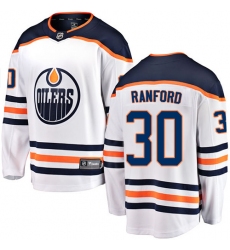 Youth Edmonton Oilers #30 Bill Ranford Fanatics Branded White Away Breakaway NHL Jersey