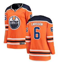 Women's Edmonton Oilers #6 Adam Larsson Fanatics Branded Orange Home Breakaway NHL Jersey