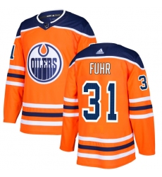 Youth Adidas Edmonton Oilers #31 Grant Fuhr Authentic Orange Home NHL Jersey