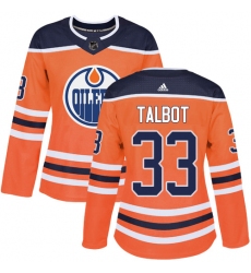 Women's Adidas Edmonton Oilers #33 Cam Talbot Authentic Orange Home NHL Jersey